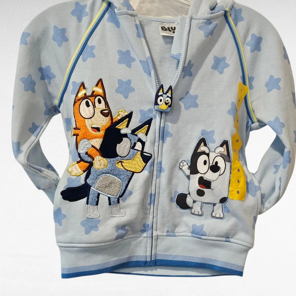 Bluey Zip Up Hoodie Jacket Size 6
